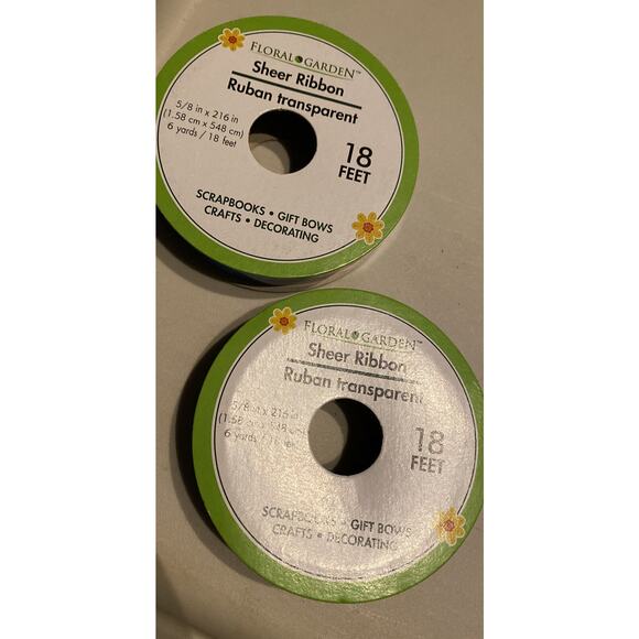 Offray Polka Dot Ribbon Spools (4) 1-1/2" X 9" Island Blue + 2 Blue Sheer Ribbon - Picture 6 of 9